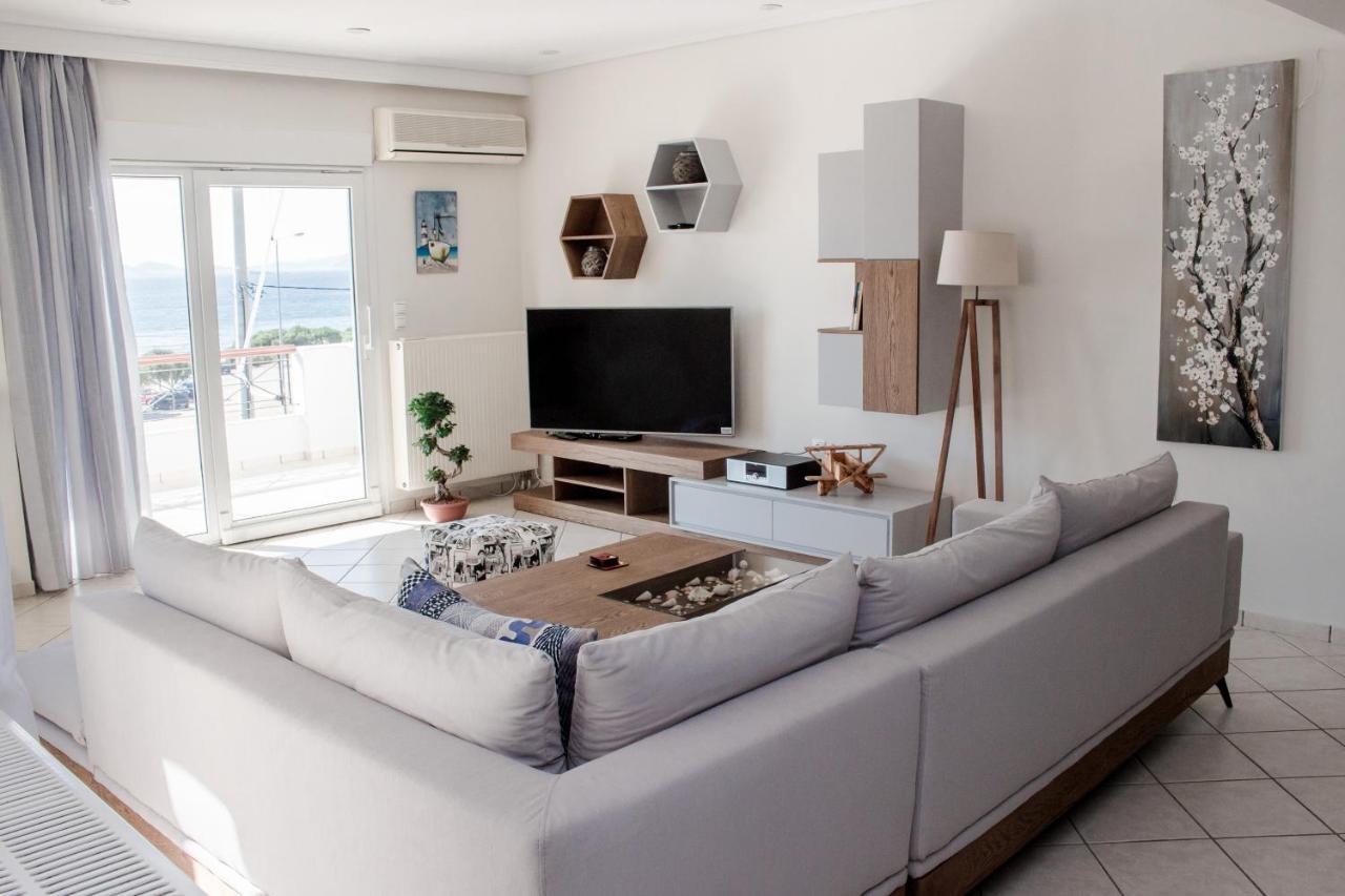 Luxury Seaview Apartment By The Sea Saronida Exterior foto